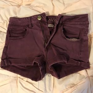 American Eagle "super stretch" purple shorts